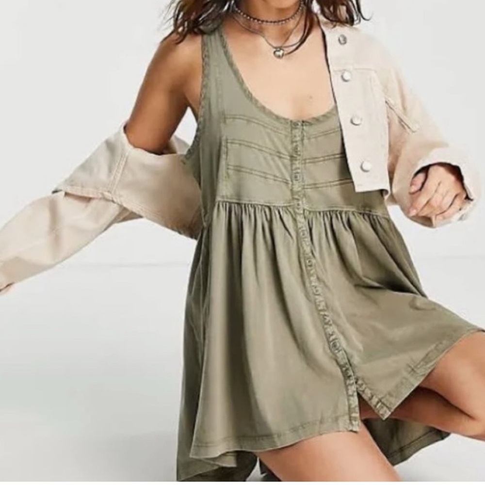Free People Brooke Tunic Dress Sage XL